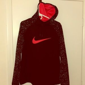 Nike Dri-Fit print sleeves Hoodie (Black/pink)